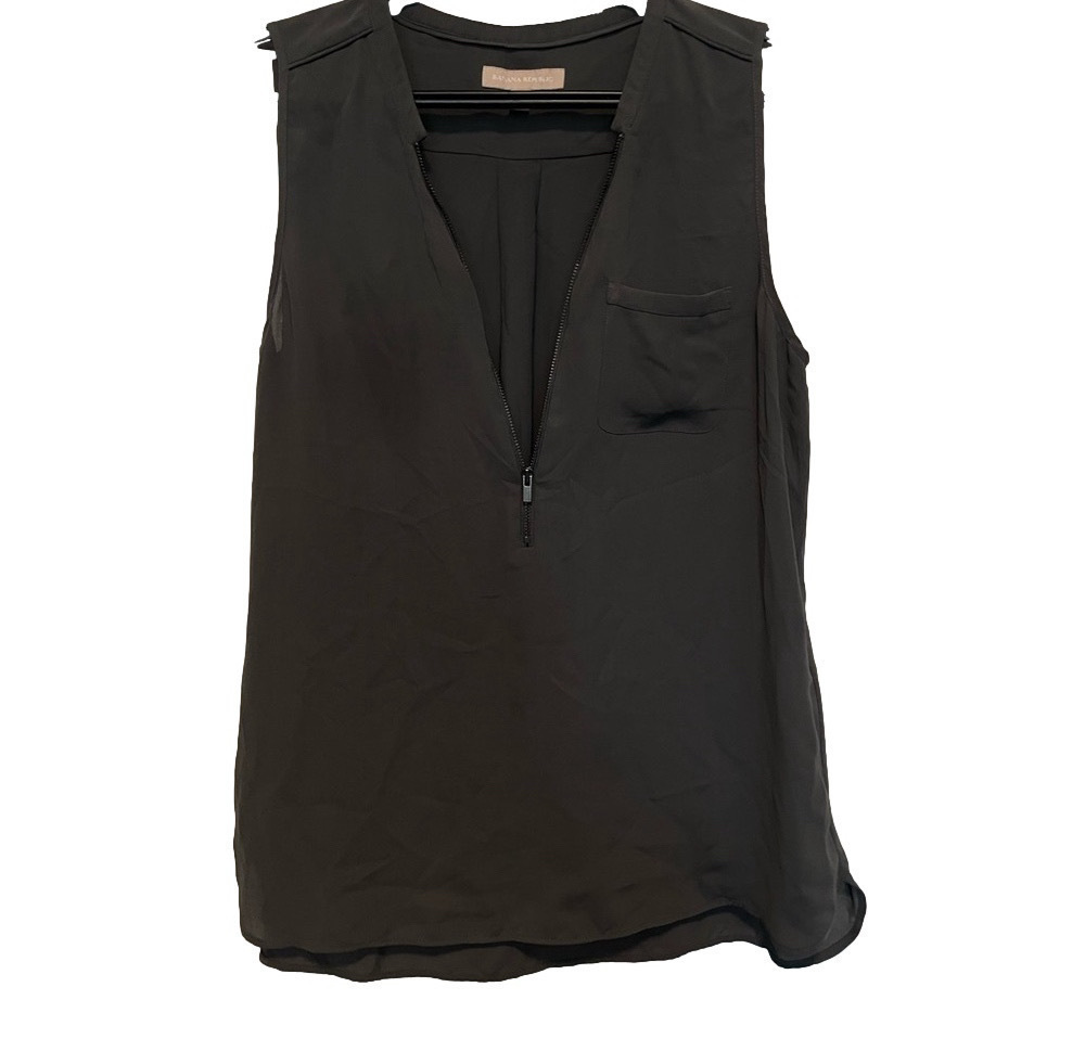 Banana Republic Sleeveless Top Women’s Medium Sheer Chiffon Casual Grunge Chic - Picture 4 of 14